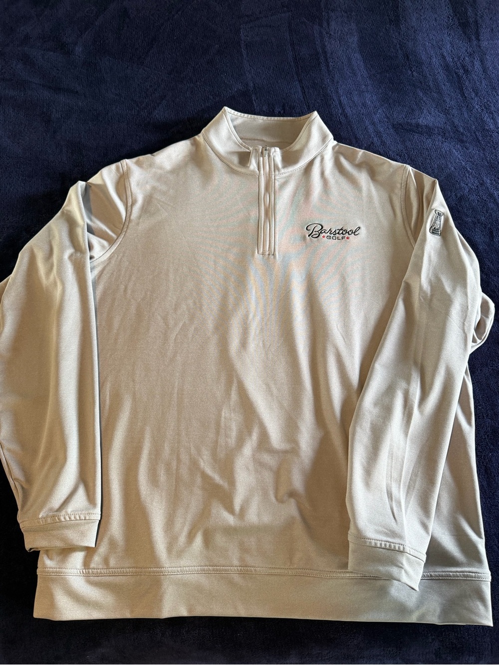 Peter Millar Men's Zip-Neck Golf Pullover Barstool Sports - gray